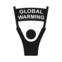 Global warming protest banner climate change icon vector for campaign poster