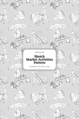 Obraz premium Javanese Traditional Market Pattern Tourism Outline Illustration