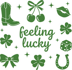 Feeling Lucky St Patricks Day Icon Set