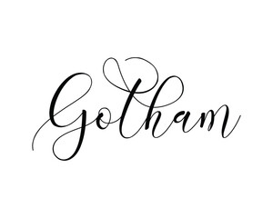 Elegant Calligraphic Gotham Typography in Black Color with Cursive Script Style
