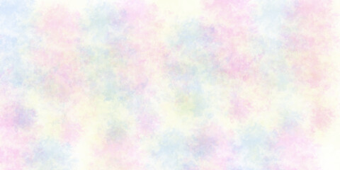 Soft pastel tie-dye pattern blending pinks, blue, and yellows in a dreamy texture. colorful watercolor background.Violet  Pink Yellow Blue multicolor background wallpaper.  © Mr Jishana