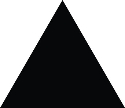 A black equilateral triangle on a white background