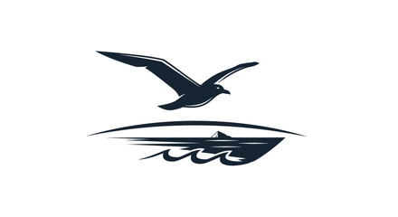 Obraz premium Black Bird Logo Design Element Flying.
