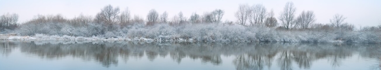 winter river panorama