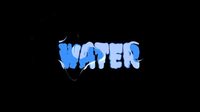flowing water text animation with empty space for editing