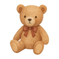 PNG Cute teddy bear illustration.