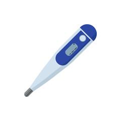 Digital medical thermometer icon for fever and body temperature measurement