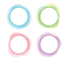 優しいパステルカラーのフローの丸いフレームセット