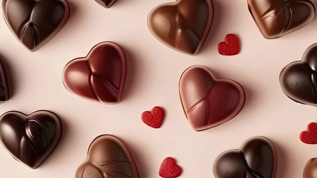 chocolate candies in the form of a heart. selective focus