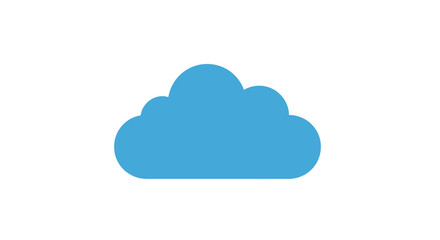 Fototapeta premium Blue cloud icon isolated on white background for data and weather concepts