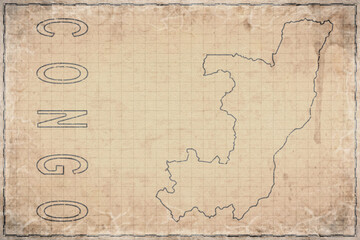 Fototapeta premium Antique Map of Congo on Aged Paper