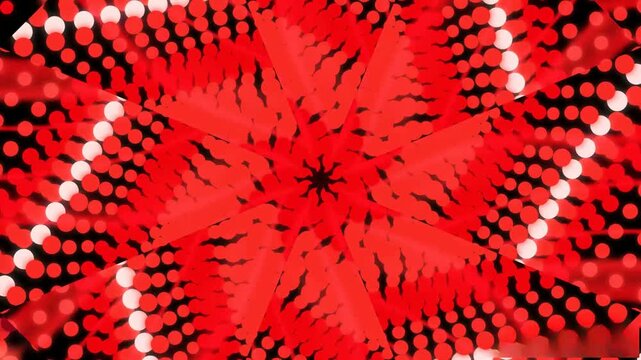 Abstract Red Pattern with Radial Symmetry and Geometric Elements