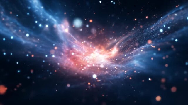 Abstract cosmic space background with sparkling stars and nebulas
