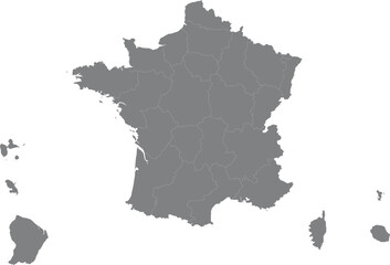 Obraz premium France Administrative Map highlighting Provence-Alpes-Côte d'Azur Region