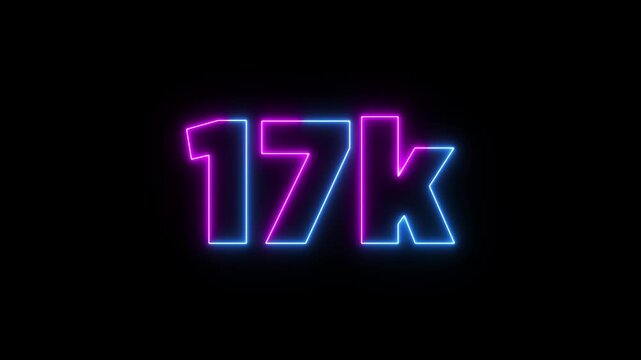 96 K Electric lighting text with animation on black background, 96K subscribers thank you text font with light. Luminous and shimmering haze inside the letters of the text 96K 4k video