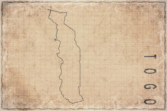 Antique Map of Togo on Aged Paper