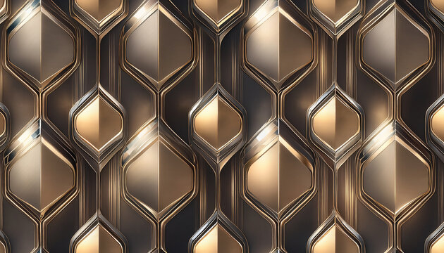 panneau arri&egrave;re-plan 3D dor&eacute; au design g&eacute;om&eacute;trique et luxe moderne