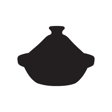 Earthenware Cooking Pot Illustration Isolated on White Background.