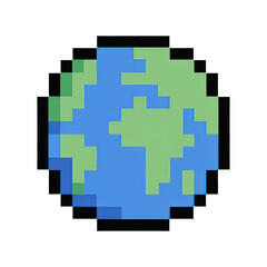 Fototapeta premium PNG Pixelated Earth digital art