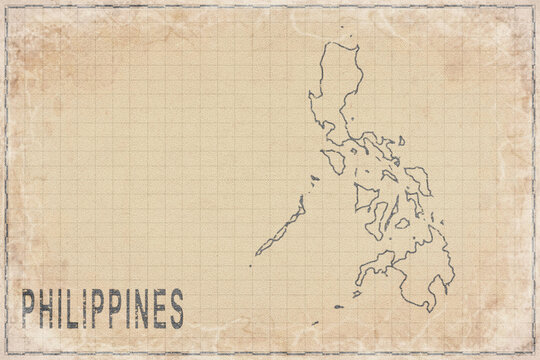Antique Map of Philippines on Aged Paper