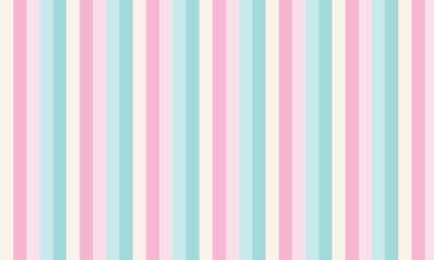 Obraz premium Soft pastel vertical striped background with repeating pink and teal bands forming a seamless pattern for modern wallpaper, fabric, wrapping paper and minimal graphic design