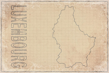 Obraz premium Antique Map of Luxembourg on Aged Paper