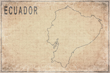 Obraz premium Antique Map of Ecuador on Aged Paper
