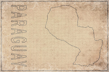 Obraz premium Antique Map of Paraguay on Aged Paper