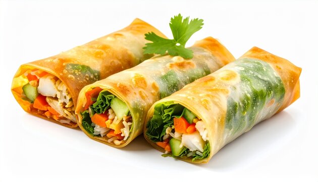 fresh spring rolls popiah with vegetables and sweet sauce