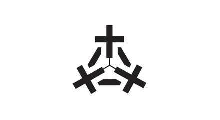 Obraz premium Black Crosses Forming Symbolic Shape.