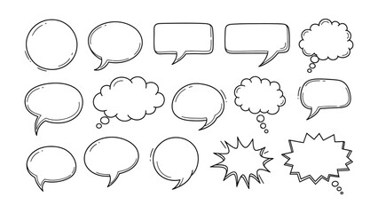 Fototapeta premium Dialogue Collection: An assortment of diverse speech bubbles, designed to add dynamic visual interest to design projects.
