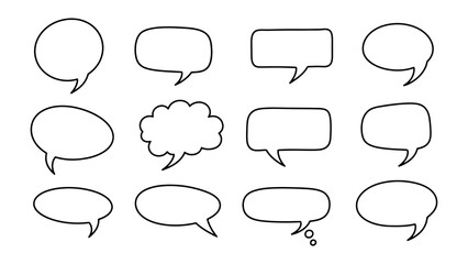 Fototapeta premium Speech Bubble Variety: A collection of various speech bubble shapes, illustrating diverse options for communication, thoughts, and conversations.