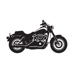 Fototapeta premium black motorcycle silhouette on white background side view bike illustration