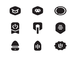 Fototapeta premium Modern logo marks silhouette bundle with sleek professional identity elements