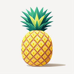 Tropical Delight: A vibrant illustration captures the essence of a ripe pineapple, with its spiky crown and textured skin, symbolizing the sweetness of the tropics.