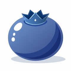 Royal Blueberry: A regal illustration of a blueberry, adorned with a crown, embodying the essence of nature's delicious gems.