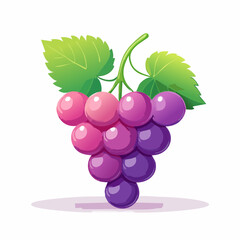 Fresh Grape Cluster Illustration: A vibrant illustration showcasing a succulent cluster of grapes with verdant leaves.