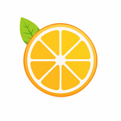 Citrus Burst: A vibrant slice of a juicy orange, accompanied by a fresh green leaf, radiates a sense of freshness and natural goodness.
