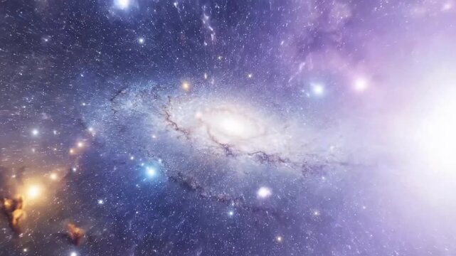 Explore the vastness of space and the beauty of galaxies in stunning detail and color as stars and cosmic elements move and shift