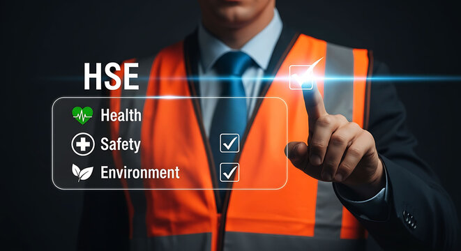 HSE Manager Touching Health Safety and Environment Virtual Checkbox Icon