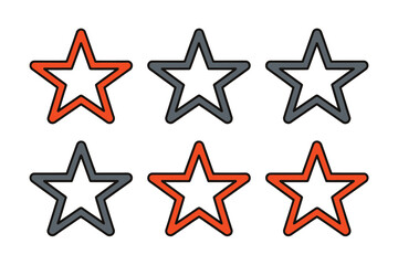 Fototapeta premium Colorful Star Rating Symbols Illustration