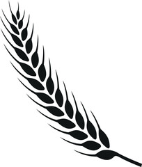 Wheat ear black icon. Farm grain crop