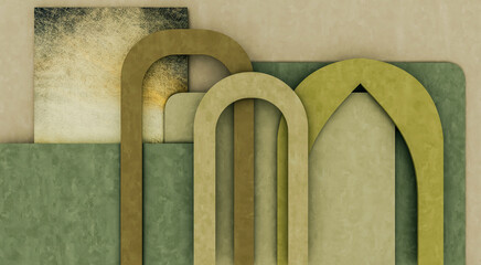 Naklejka premium Large luxury modern bright interiors Living room mockup illustration 3D rendering Digitally Generated Image