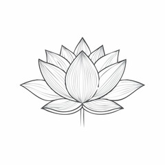 Obraz premium Single line, continuous, lotus flower line art vector illustration with transparent background editable stroke.