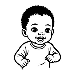 Vista de cerca de un bebé alegre de raza negra © teracreonte