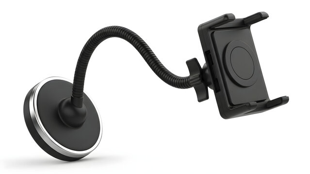 Flexible Black Gooseneck Smartphone Holder with Secure Adjustable Clamp for Multi-Angle Viewing - Portable Mobile Device Mount for Desktop Automotive and Household Use - Durable Long Arm Phone Stand