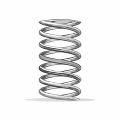 metal spring isolated on white, Silver spring, cut out background.