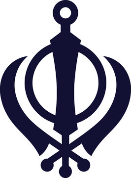 Detailed vector illustration of the Khanda symbol representing the core tenets of Sikhism religion and faith.