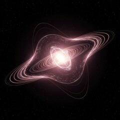 Conceptual visualization of cosmic physics, showing warping forces and multidimensional attractors in a dark, infinite void ,dynamic ,universe ,curvature