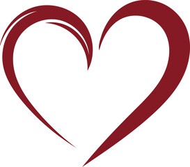 Elegant abstract heart shape a minimalist red outline vector illustration perfect for Valentines Day romance health or charity design projects Vector Illustration
